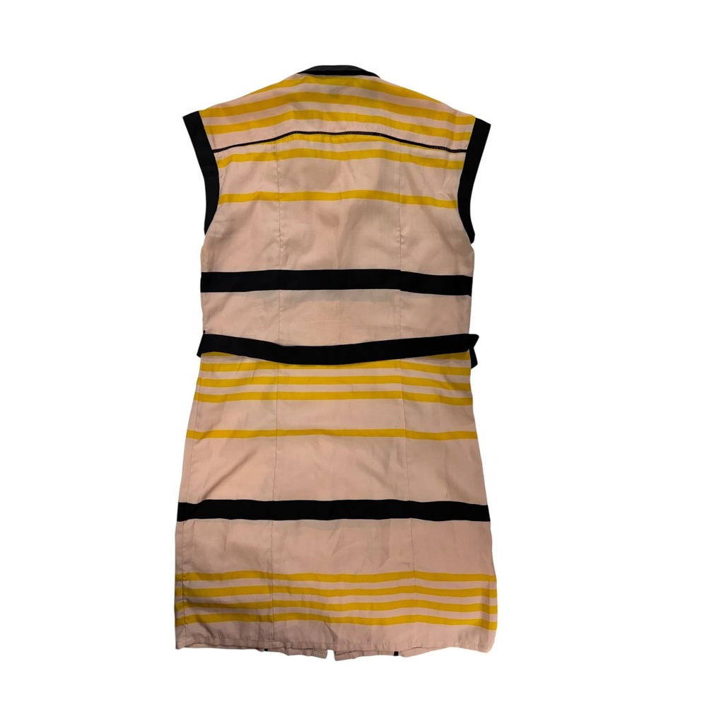 Jason Wu for Target Pink Yellow Black Stripe Sleeveless Shirtdress Belted Size S - Picture 4 of 5